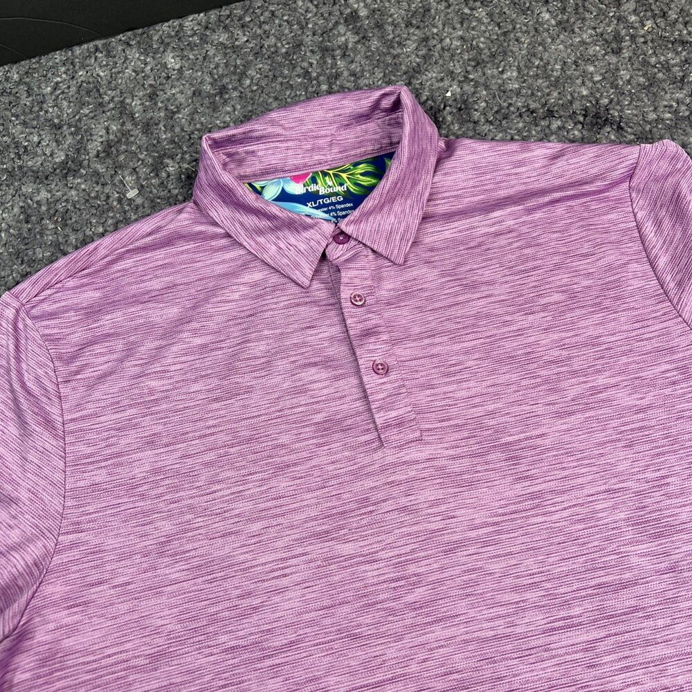 Birdie Bound Mens XL Purple Heather Short Sleeve Golf Polo Shirt Spandex EUC